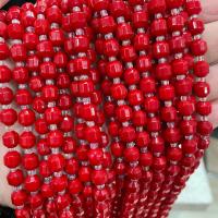 Synthetic Coral Beads with Seedbead Lantern DIY & faceted red Sold Per Approx 38 cm Strand