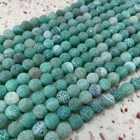 Naturlig effloresce agat pärlor, Rund, DIY & frosted, blå, Såld Per Ca 38 cm Strand