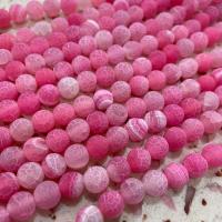 Natural Effloresce akaatti helmiä, Pyöreä, tee-se-itse & himmeä, vaaleanpunainen, Myyty Per N. 38 cm Strand