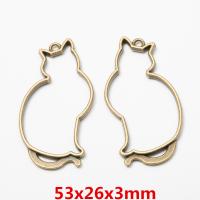 Zinc Alloy Animal Pendants Cat antique bronze color plated vintage & DIY nickel lead & cadmium free Approx Sold By Bag
