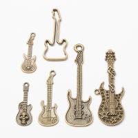 Musical Instrument Shaped Tibetan Style Pendants, Guitar, antique bronze color plated, vintage & DIY, more colors for choice, nickel, lead & cadmium free, Approx 100PCs/Bag, Sold By Bag