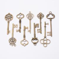 Tibetan Style Key Pendants, antique bronze color plated, vintage & DIY, more colors for choice, nickel, lead & cadmium free, Approx 100PCs/Bag, Sold By Bag