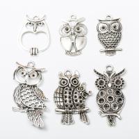 Zinc Alloy Animal Pendants Owl antique silver color plated vintage & DIY nickel lead & cadmium free Approx Sold By Bag