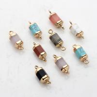 Gemstone Connector with Brass gold color plated DIY & 1/1 loop Sold By PC