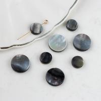Black Shell Beads, Flat Round, DIY & different size for choice, black, Sold By PC
