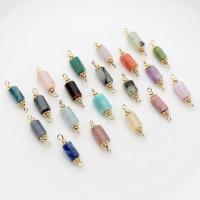 Gemstone Connector, Natural Stone, with Brass, gold color plated, DIY & different materials for choice & 1/1 loop, more colors for choice, 22x6mm-24x7mm, Sold By PC