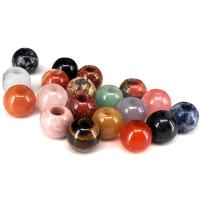 Mixed Gemstone Beads, Natural Stone, Round, polished, DIY & different materials for choice, more colors for choice, 14mm, Sold By PC