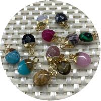 Gemstone Pendants Jewelry, with Brass, Ellipse, gold color plated, DIY & different materials for choice & faceted, more colors for choice, 8x14mm, Sold By PC