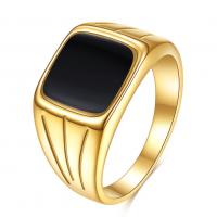 Titanium Steel Finger Ring, -val Héj, arany színű aranyozott, egynemű & különböző méretű a választás, több színt a választás, 12x15mm, Által értékesített PC