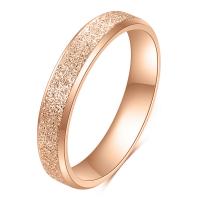 Titanium Steel Finger Ring, rose gold color plated, different size for choice & for woman, rose gold color, 3mm, Sold By PC