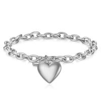 Titanium Steel Bracelet, Heart, plated, for woman, more colors for choice, Length:7.09 Inch, Sold By PC