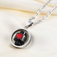 Titanium Steel Necklace plated rotatable & Unisex & enamel 23.50mm Sold By PC
