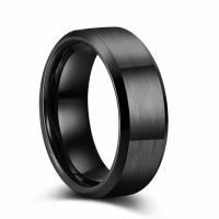 Stainless Steel Finger Ring, 304 Stainless Steel, Vacuum Ion Plating, Unisex & different size for choice, black, 8mm, Sold By PC