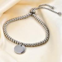 Titanium Steel Bracelet Round plated adjustable & for woman Length 15-25 cm Sold By PC