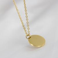 Stainless Steel Jewelry Necklace, 304 Stainless Steel, Round, Vacuum Ion Plating, for woman, golden, Length:17.72 Inch, Sold By PC