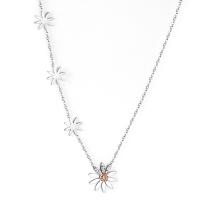 Stainless Steel Jewelry Necklace, 304 Stainless Steel, with 1.97inch extender chain, Daisy, Vacuum Ion Plating, fashion jewelry & for woman & with rhinestone, more colors for choice, 11.5mm,16.5mm, Sold Per Approx 15.75 Inch Strand