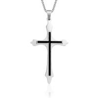 Titanium Steel Pendant Cross polished fashion jewelry & Unisex 26*45.5mm 22.5*39.1mm Sold By PC