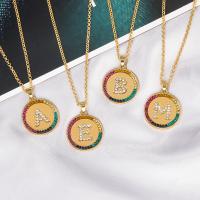 Tibetan Style Jewelry Necklace, Round, fashion jewelry & different designs for choice & for woman & with rhinestone, golden, nickel, lead & cadmium free, 22x25mm, Length:Approx 21.65 Inch, Sold By PC