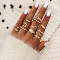 Zinc Alloy Ring Set gold color plated 13 pieces & fashion jewelry & for woman golden nickel lead & cadmium free Sold By Set