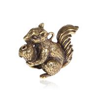 Brass Hanging Decoration, Squirrel, nickel, lead & cadmium free, 32x40mm, Sold By PC