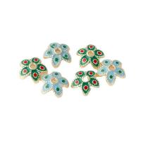 Zinc Alloy Bead Cap Flower gold color plated DIY & enamel nickel lead & cadmium free 8mm Approx 1.5mm Sold By PC