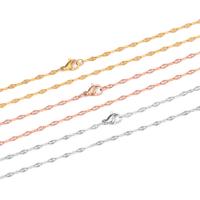 Rustfrit Stål Nekclace Chain, Stick, forgyldt, forskellige længde for valg & Unisex & forskellig størrelse for valg, flere farver til valg, nikkel, bly & cadmium fri, Solgt af PC