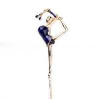 Enamel Brooch Zinc Alloy Dancing Girl gold color plated for woman nickel lead & cadmium free Sold By Lot