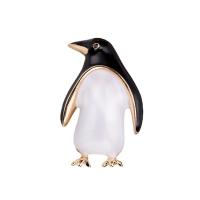 Enamel Brooch Zinc Alloy Penguin gold color plated Unisex nickel lead & cadmium free Sold By Lot