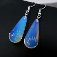 Natural Gemstone Earrings Zinc Alloy with Gemstone Teardrop & for woman Sold By Pair