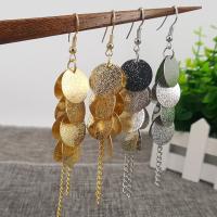 Tibetan Style Drop Earrings, plated, for woman, more colors for choice, 16x90mm, Sold By Pair