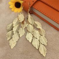 Tibetan Style Drop Earrings, plated, for woman, more colors for choice, 35x110mm, Sold By Pair