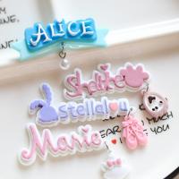 Mobile Phone DIY Decoration, Resin, Alphabet Letter, different styles for choice, more colors for choice, 25x60mm, Sold By PC