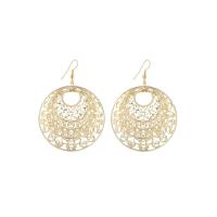 Zinc Alloy Drop Earrings Donut plated for woman & hollow 82mm Sold By Pair