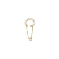Trendy ear cuffs, Zinc Alloy, met Plastic Pearl, gold plated, mode sieraden & voor vrouw & met strass, nikkel, lood en cadmium vrij, 42x16mm, Verkocht door PC