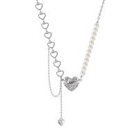 Collar de perlas de plástico, aleación de zinc, con Perlas plásticas, con 1.97inch extender cadena, Joyería & para mujer, libre de níquel, plomo & cadmio, longitud:aproximado 17.09 Inch, Vendido por UD