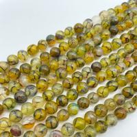 Natürliche Drachen Venen Achat Perlen, Drachenvenen Achat, rund, poliert, DIY, gemischte Farben, verkauft per ca. 38 cm Strang