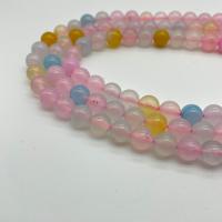 Achat Perlen, rund, poliert, DIY, gemischte Farben, verkauft per ca. 38 cm Strang