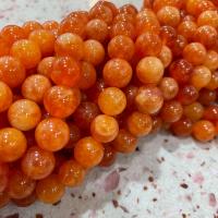 Sonnenstein Perle, rund, DIY, rote Orange, verkauft per ca. 38 cm Strang