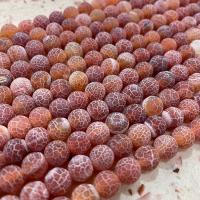 Naturlig effloresce agat pärlor, Rund, DIY & frosted, röd, Såld Per Ca 38 cm Strand