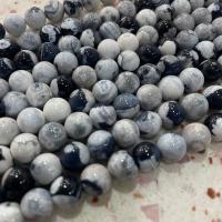 Natürliche Effloresce Achat Perlen, Auswitterung Achat, rund, DIY, weiß, verkauft per ca. 38 cm Strang