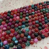 Turmalin Farbe Achat Perle, rund, DIY, gemischte Farben, verkauft per ca. 38 cm Strang
