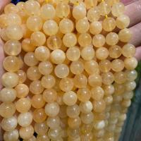 Natural Citrine Beads, Round, DIY, yellow, Sold Per Approx 38 cm Strand