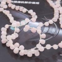 Natürliche Rosenquarz Perlen, Tropfen, poliert, DIY & facettierte, Rosa, 6x8mm, verkauft per ca. 38 cm Strang