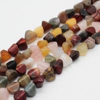 Mischedelstein Perlen, Naturstein, Unregelmäßige, DIY, gemischte Farben, 12mm, 35PCs/Strang, verkauft per ca. 38 cm Strang