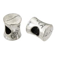 Perles intercalaires en alliage de zinc, Rond, DIY & noircir, couleur originale, 9mm, Trou:Environ 4.5mm, 100PC/lot, Vendu par lot