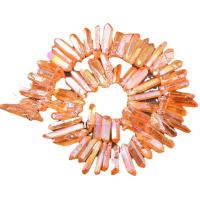 Quartz naturel bijoux perles, quartz clair, Irrégulière, Placage, DIY, plus de couleurs à choisir, 20-50mm, Vendu par Environ 35 cm brin