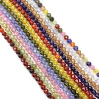 Cubic Zirconia Beads, Round, DIY & faceted, more colors for choice, 6mm, Sold Per Approx 14.96 Inch Strand