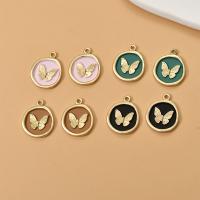 Tibetan Style Enamel Pendants, Butterfly, gold color plated, DIY, more colors for choice, nickel, lead & cadmium free, 22x18mm, Sold By PC