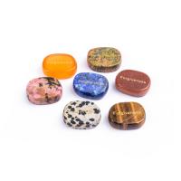 Gemstone Decoration, Ellipse, stoving varnish, different materials for choice, more colors for choice, 20x25mm, Sold By PC