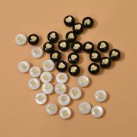 Natural Freshwater Shell Beads, Heart, epoxy gel, DIY & gold accent, more colors for choice, 8mm, Sold By PC